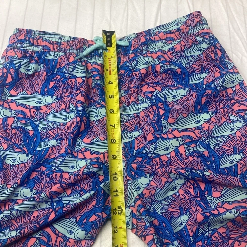 VINEYARD VINES Chappy Print Swim Trunks - Coral Papaya Passion Size Large